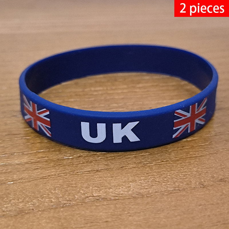 Women Fashion Uk - 2ชิ้นธงชาติอังกฤษกำไลข้อมือซิลิโคนแนวสปอร์ตเครื่องประดับแฟชั่นที่ระลึกที่ระลึกรักชาติสำหรับผู้ชายผู้หญิงยางรัด