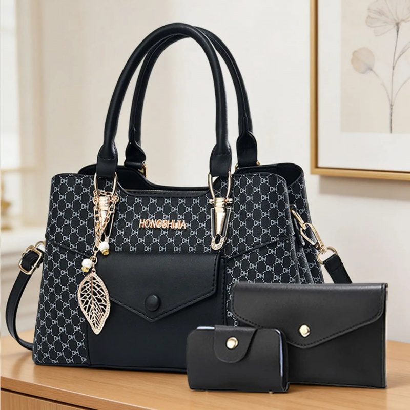 Crossbody Bag Women - กระเป๋าโท้ทขนาดใหญ่เนื้อผ้าคุณภาพสูงสำหรับการเดินทาง, ชุดกระเป๋าผู้หญิงสุดหรูพร้อมกระเป๋าสะพายข้างแบบคัลเลอร์บล็อก