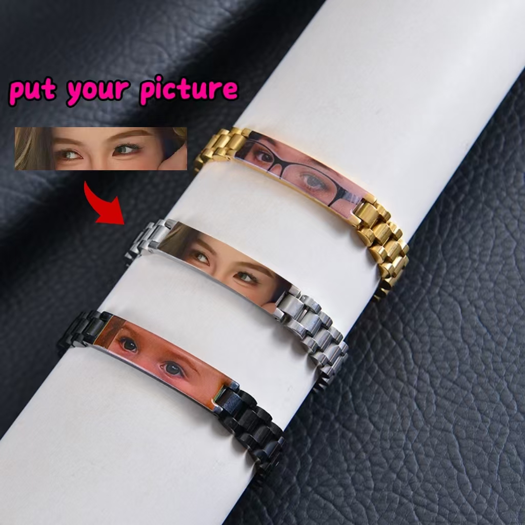 Fashion Women Picture - 2025 ใหม่ส่วนบุคคลภาพคู่สร้อยข้อมือการพิมพ์สี UV ภาพสร้อยข้อมือสําหรับชาย/หญิงของขวัญวันวาเลนไทน์