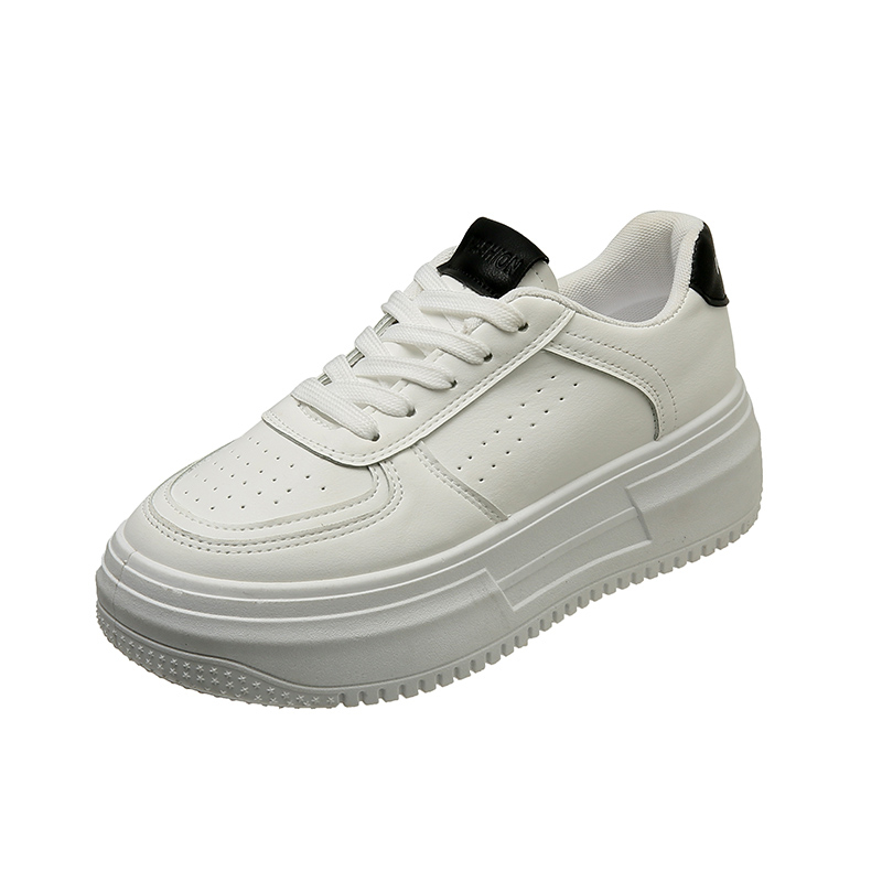 Sneakers Fashion Women - แฟชั่นฤดูใบไม้ผลิ-ฤดูใบไม้ร่วง 2026 รองเท้าสีขาวระบายอากาศสำหรับผู้หญิง รองเท้ากีฬาแบบลำลอง พื้นหนา รองเท้าหนังแบบแพลตฟอร์มสำหรับสุภาพสตรี