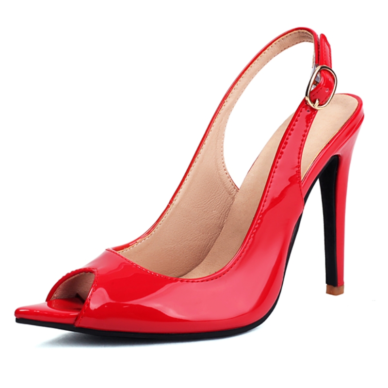 Women'S Fashion Trends 2025 - เซ็กซี่สีแดงผู้หญิงรองเท้าแตะฤดูร้อนรองเท้าใหม่ 2025 สีดําสีขาวสีชมพูรองเท้าส้นสูงหนัง Mules รองเท้างานแต่งงานขนาดใหญ่ขนาด 48