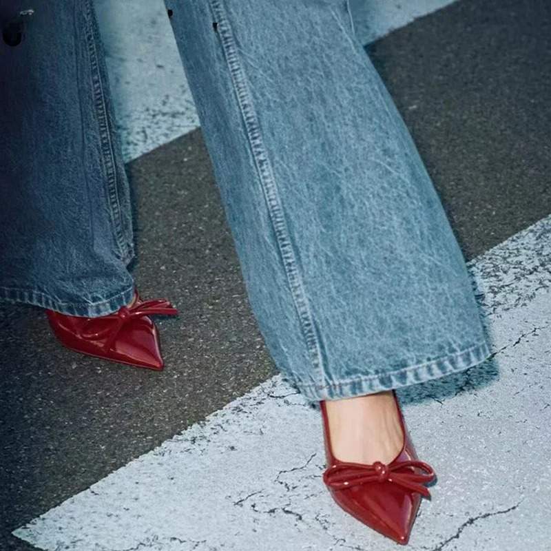 Women'S Fashion Trends 2025 - 2025 ใหม่ปั๊มฤดูร้อนรองเท้าส้นสูงผู้หญิงรองเท้าแตะรองเท้าแฟชั่นผู้หญิงตื้นผีเสื้อรองเท้างานแต่งงานรองเท้า