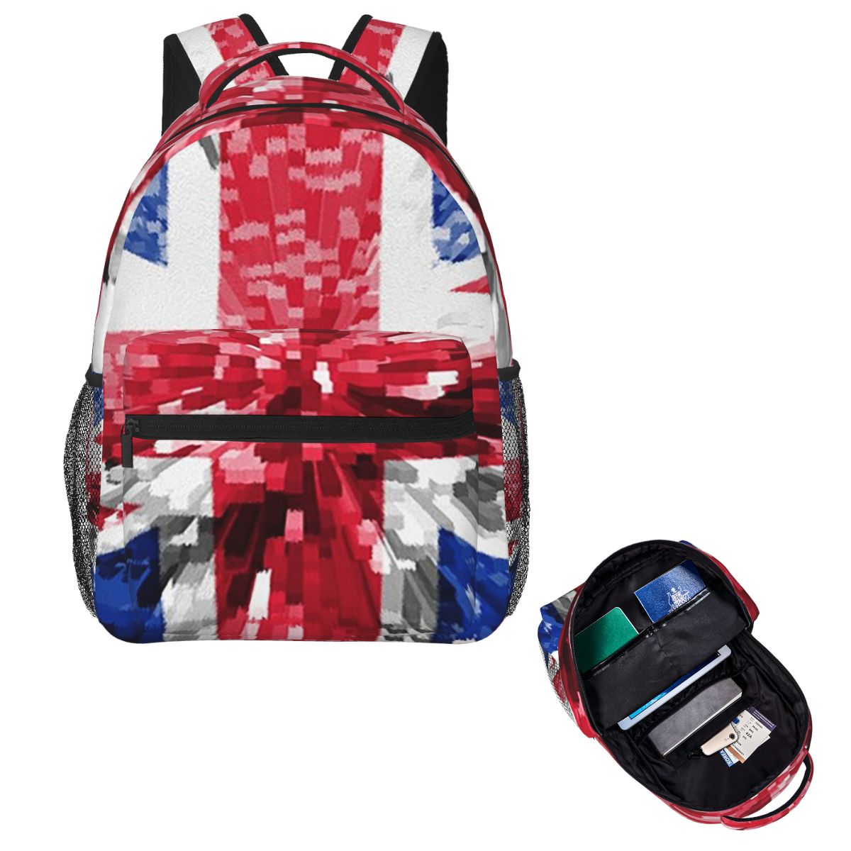 Women Fashion Uk - กระเป๋าเป้สะพายหลังลายธงชาติอังกฤษสำหรับนักเรียน นักศึกษา ผู้ชาย ผู้หญิง กระเป๋าเดินทาง กระเป๋าแฟชั่น