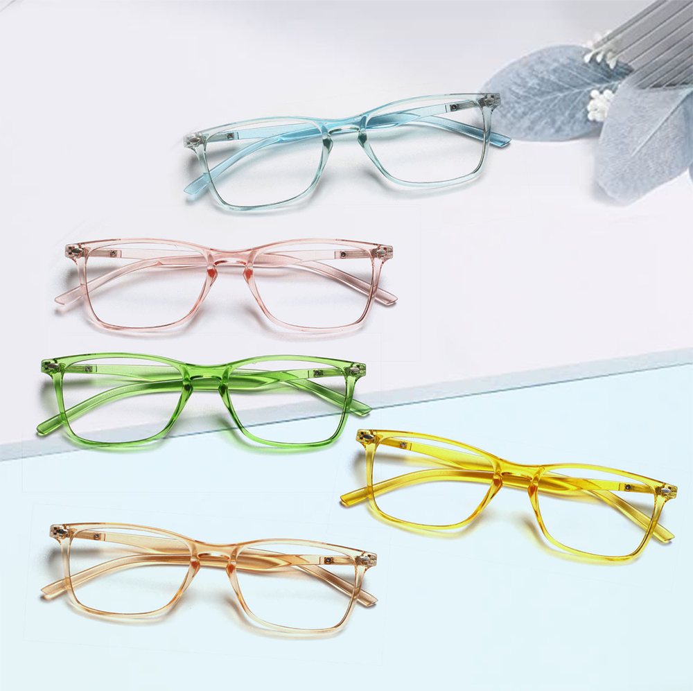 Women'S Fashion Glasses With Clear Lenses - แฟชั่นเรียบง่ายกรอบแว่นตาทรงสี่เหลี่ยมโปร่งใสเลนส์ HD แว่นตาตามใบสั่งแพทย์น้ำหนักเบาสบาย+1.0+2.0+3.0