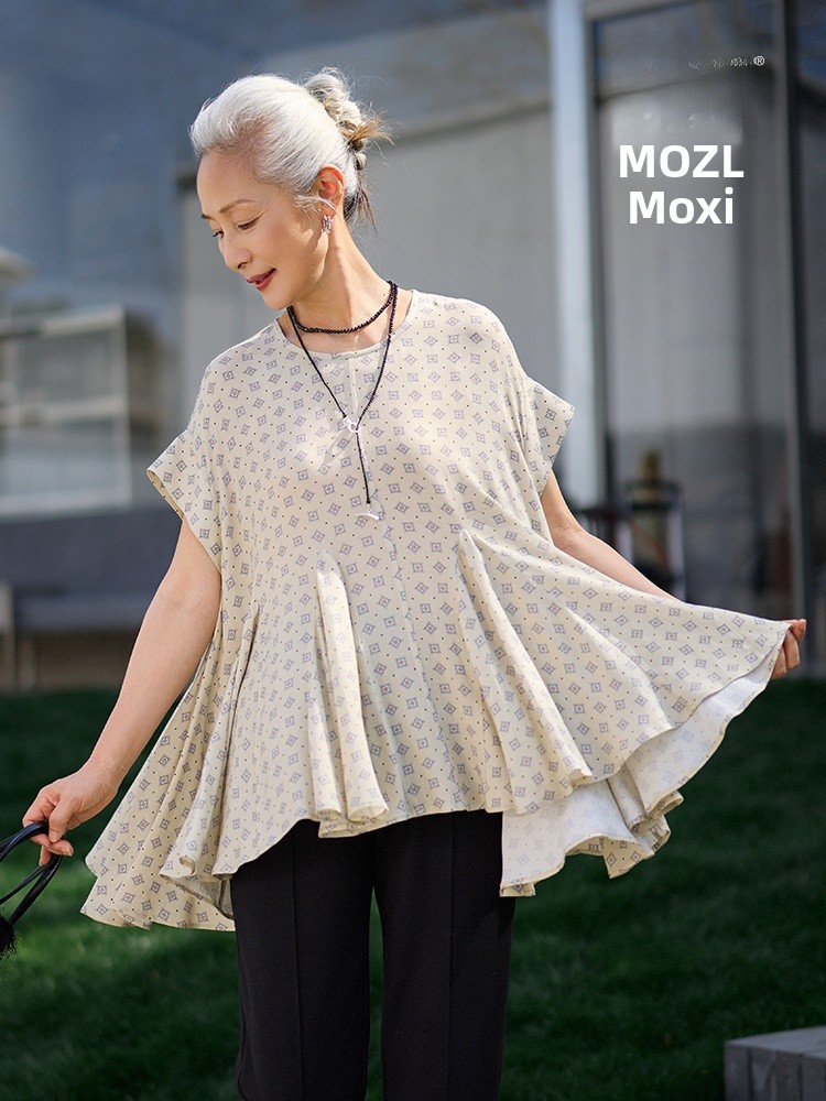 Women'S Fashion In The 50S - Muzhi เสื้อยืดแขนสั้นแฟชั่นฤดูร้อนสำหรับคุณแม่วัยกลางคน เสื้อลำลองสำหรับผู้หญิงวัย 50 และ 60