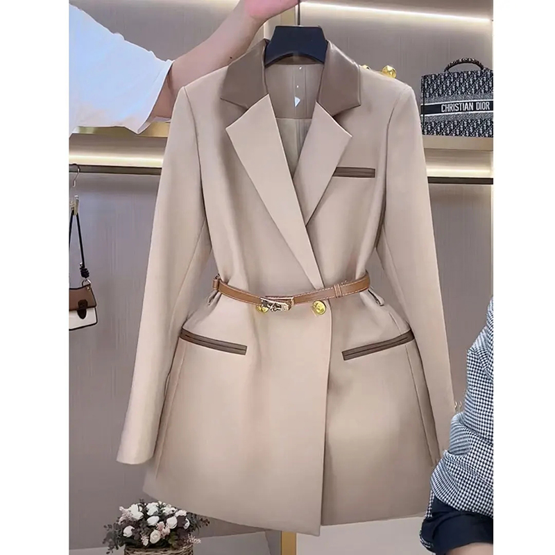 Women'S Fashion Designer Clothes - ฤดูใบไม้ร่วงการออกแบบใหม่ความรู้สึกเย็บเสื้อสูทผู้หญิงแฟชั่นสํานักงาน Blazer Coat Lady Casual Slim