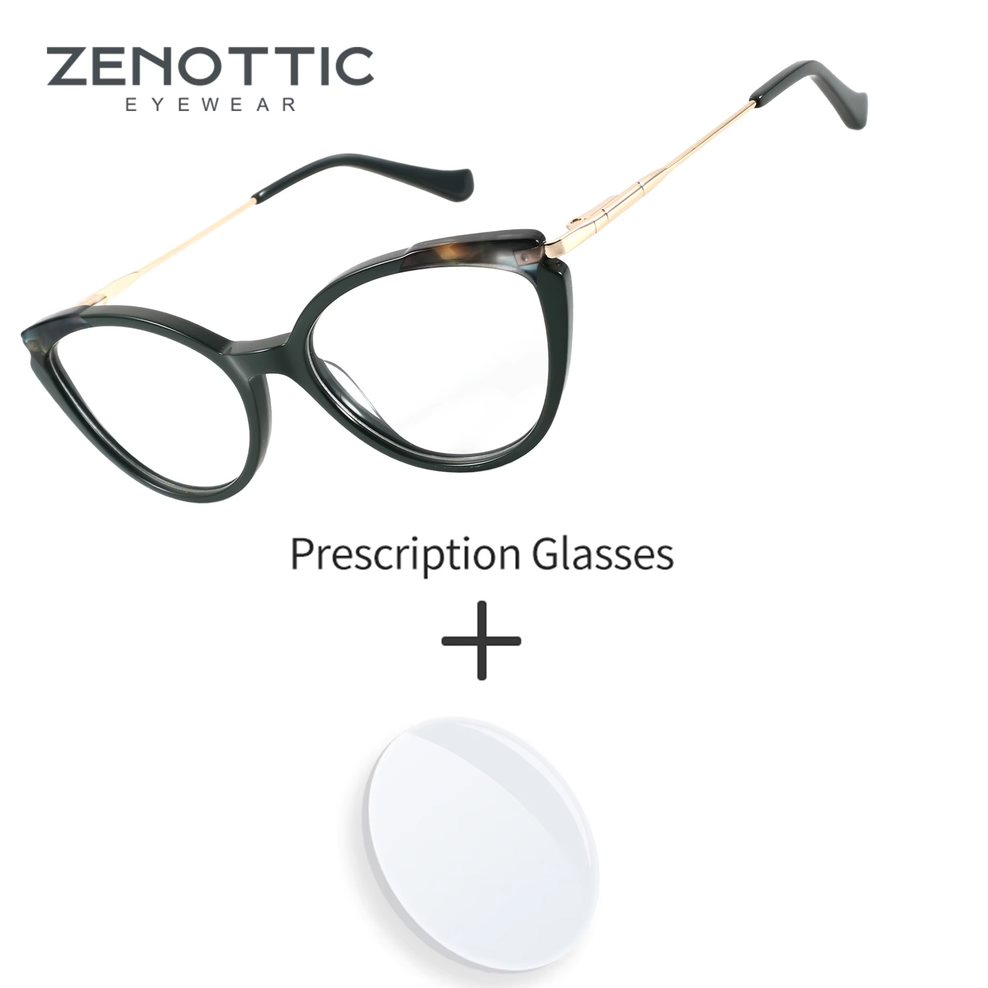 Women'S Fashion Glasses With Clear Lenses - ZENOTTIC M ไซส์ บัตเตอร์ฟลายสำหรับผู้หญิงแฟชั่นแว่นตาสายตาสั้นเลนส์ใสแว่นตาป้องกันแสงสีฟ้า