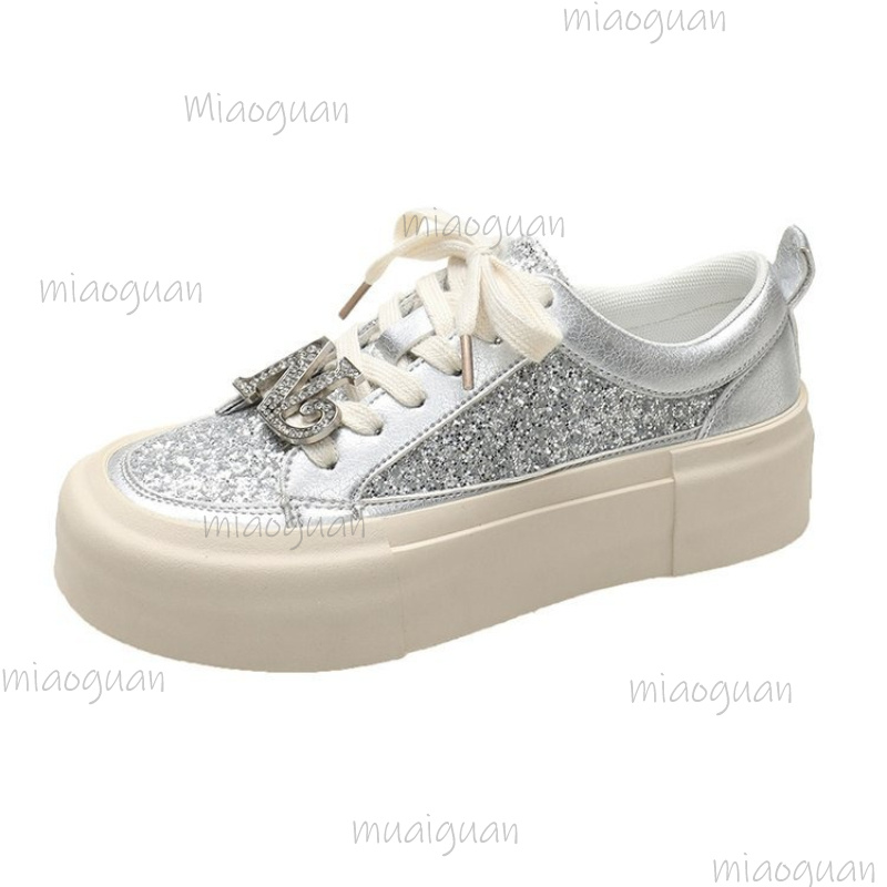 รองเท้าพื้นหนาประดับมุกสำหรับผ - Sneakers Fashion Women บทวิจารณ์และราคา