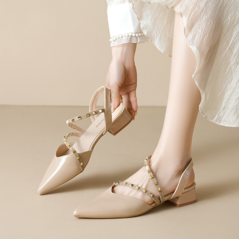 รองเท้าส้นเตี้ยแบบสวมเปิดส้นปร - Women Fashion Simple บทวิจารณ์และราคา