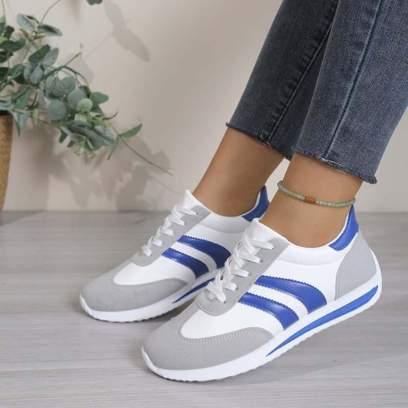 รองเท้าผ้าใบสีขาวแฟชั่นแบบผูกเ - Sneakers Fashion Women บทวิจารณ์และราคา