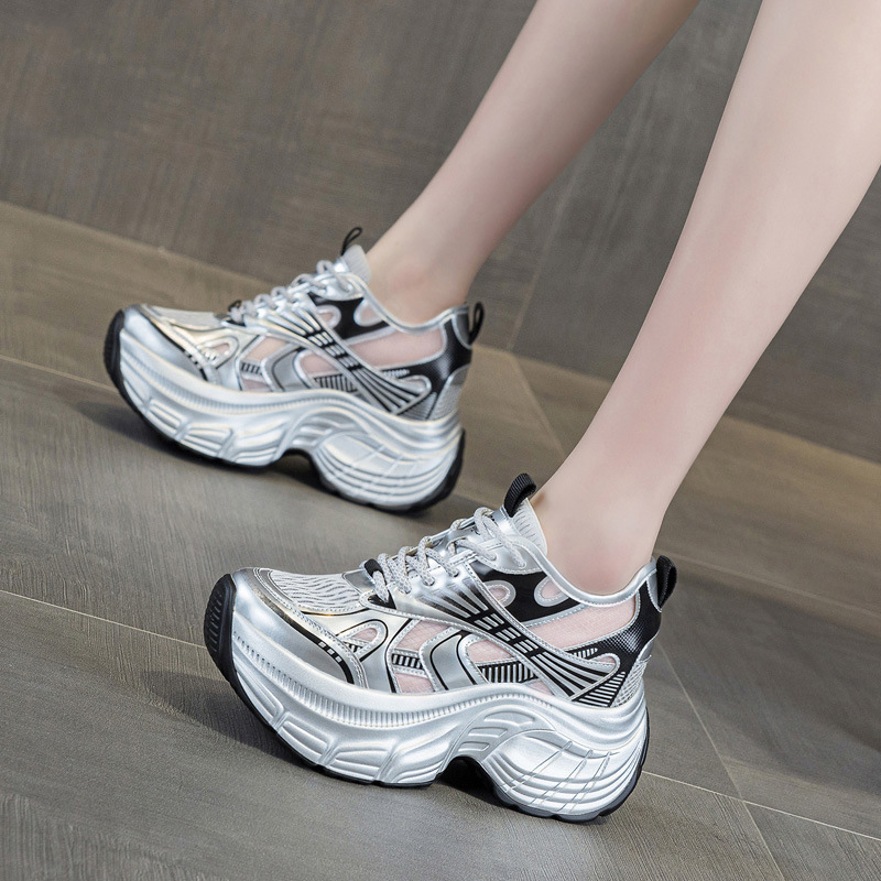 รองเท้าผ้าใบเสริมส้นสูง 8 ซม.  - Sneakers Fashion Women บทวิจารณ์และราคา