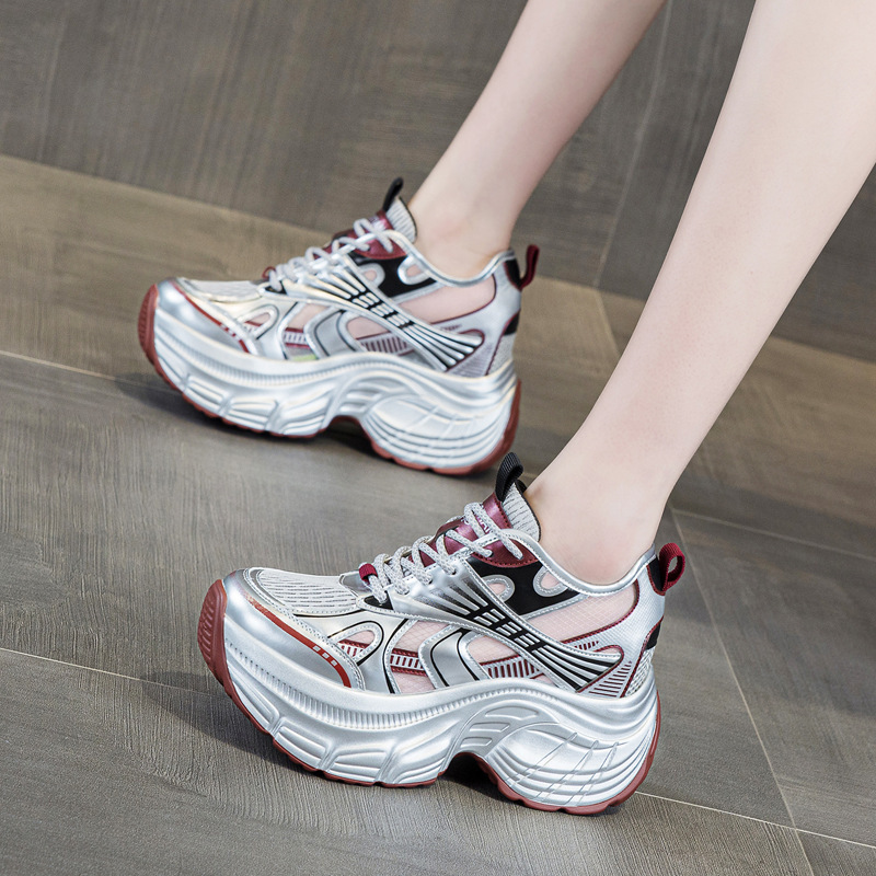 รองเท้าผ้าใบเสริมส้นสูง 8 ซม.  - Sneakers Fashion Women บทวิจารณ์และราคา