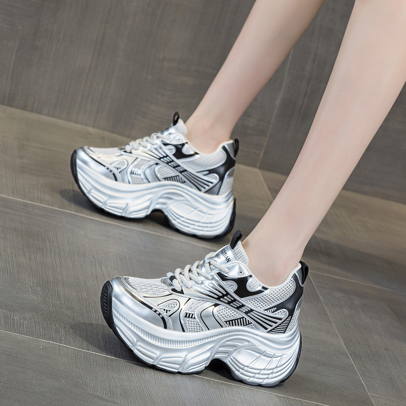 รองเท้าผ้าใบเสริมส้นสูง 8 ซม.  - Sneakers Fashion Women บทวิจารณ์และราคา