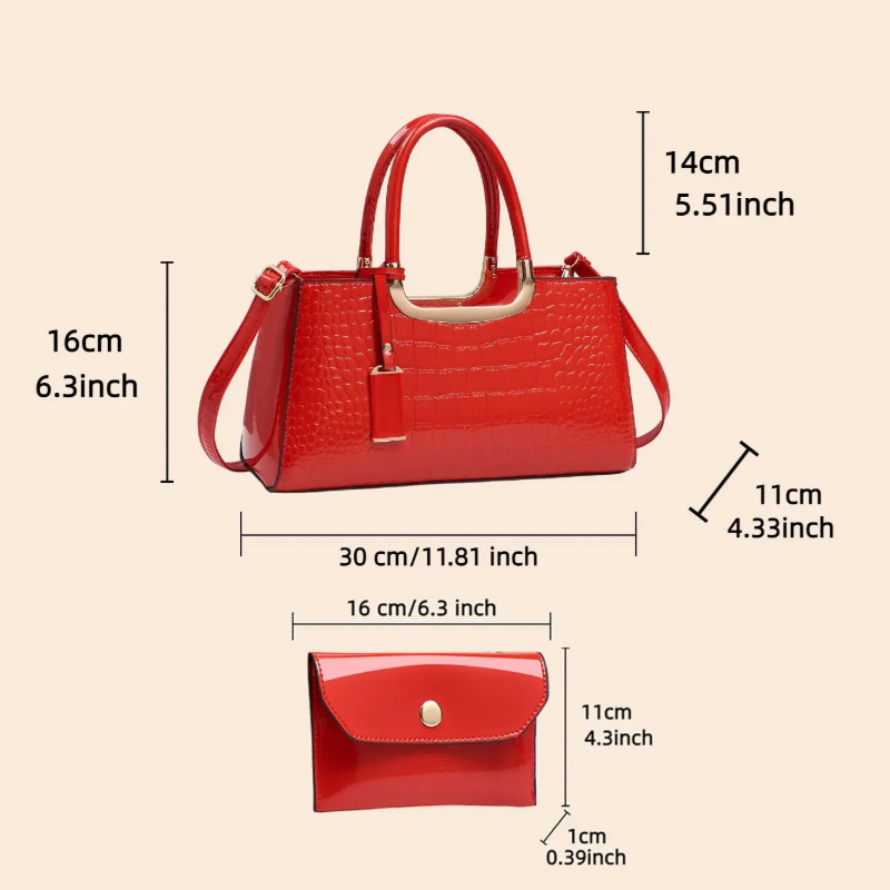 ชุดกระเป๋าถือสตรี วัสดุ PU หรู - Crossbody Bag Women บทวิจารณ์และราคา