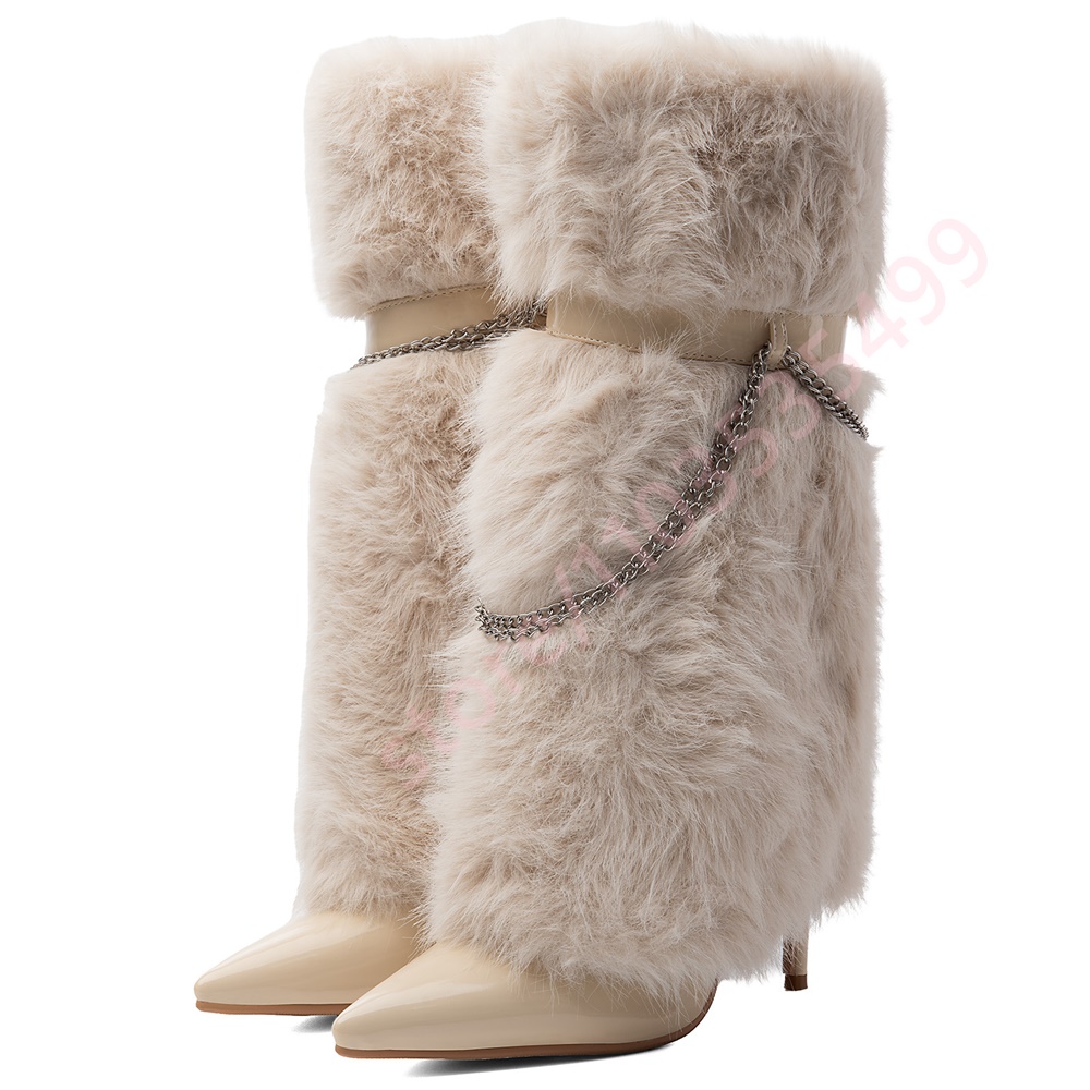 รองเท้าบูทขนฟูฟ่องแบบหุ้มข้อกล - Winter Fashion Women Boots บทวิจารณ์และราคา
