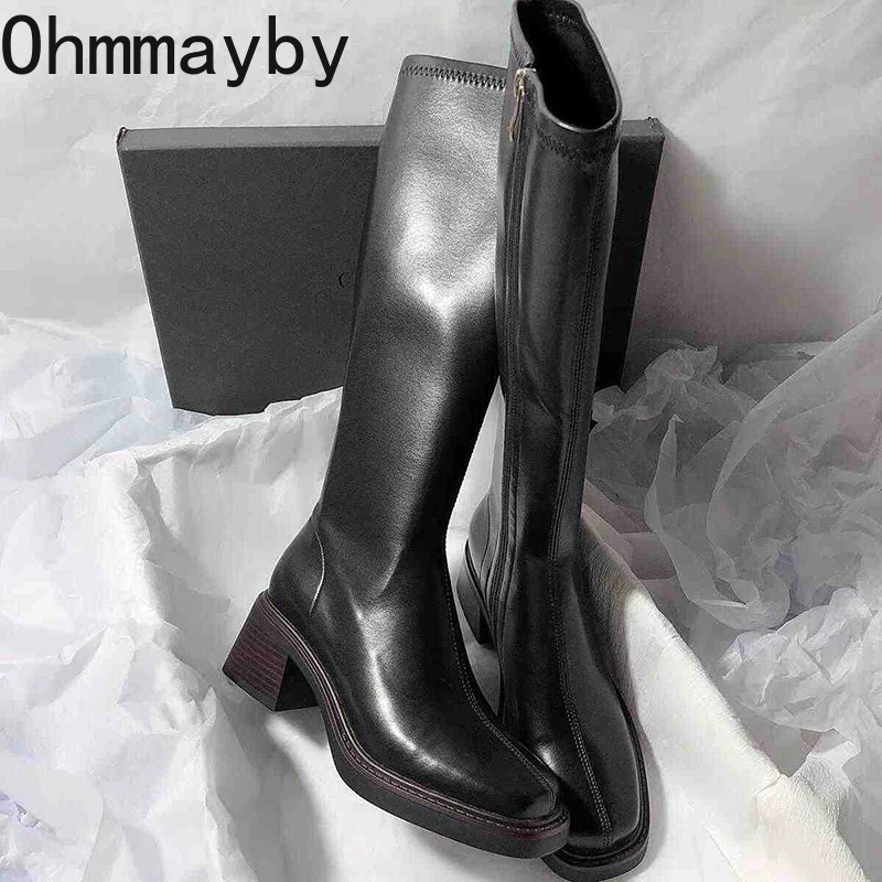 Vintage ส้นหนาผู้หญิงเข่ารองเท - Winter Fashion Women Boots บทวิจารณ์และราคา
