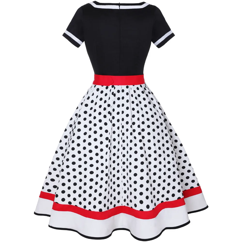 เดรสวินเทจคอวีแขนสั้นทรงสวิงสไ - Women'S Fashion In The 50S บทวิจารณ์และราคา