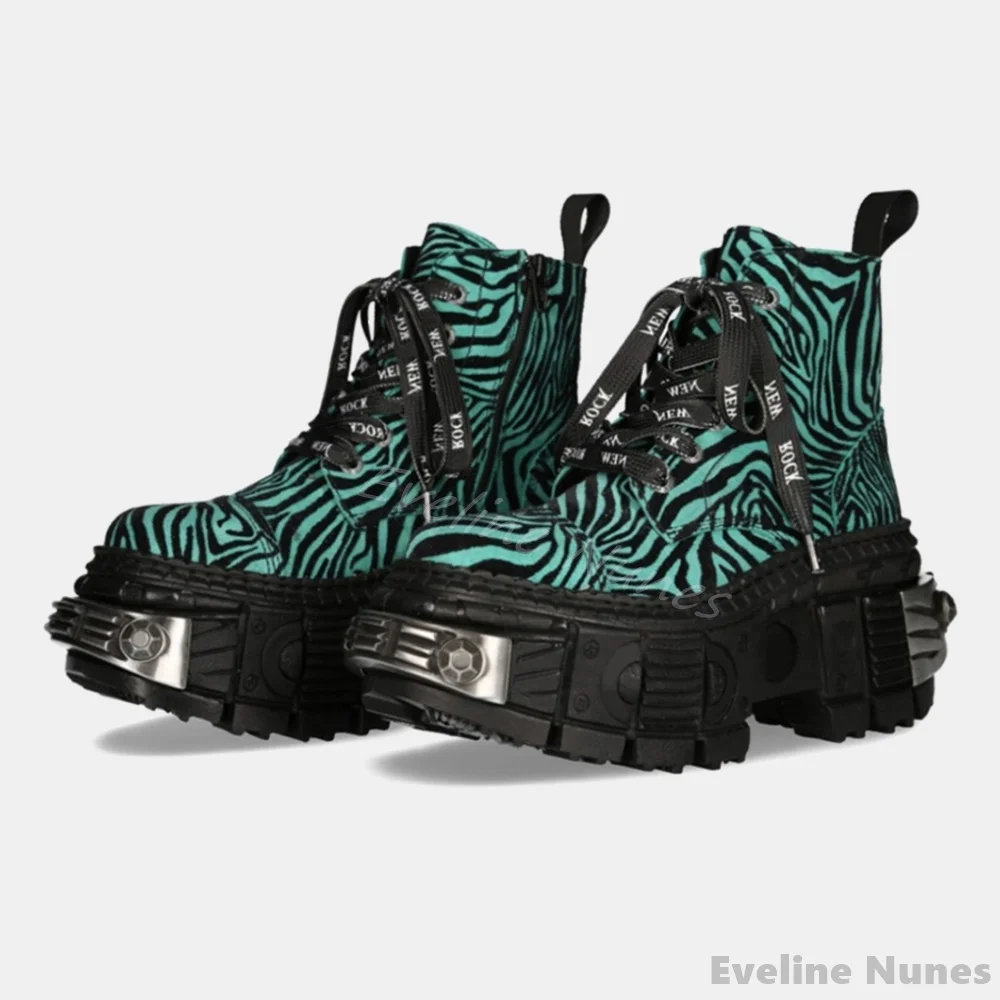 Retro Contrast สีเสือดาวพิมพ์  - Winter Fashion Women Boots บทวิจารณ์และราคา