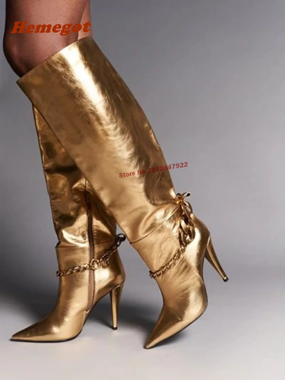 รองเท้าบูทหนังเคลือบเงาแบบมีโซ - Winter Fashion Women Boots บทวิจารณ์และราคา