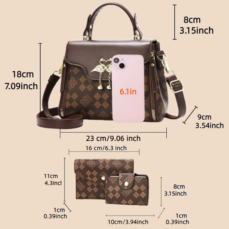 ชุดกระเป๋าผู้หญิง 3 ชิ้น กระเป - Crossbody Bag Women บทวิจารณ์และราคา