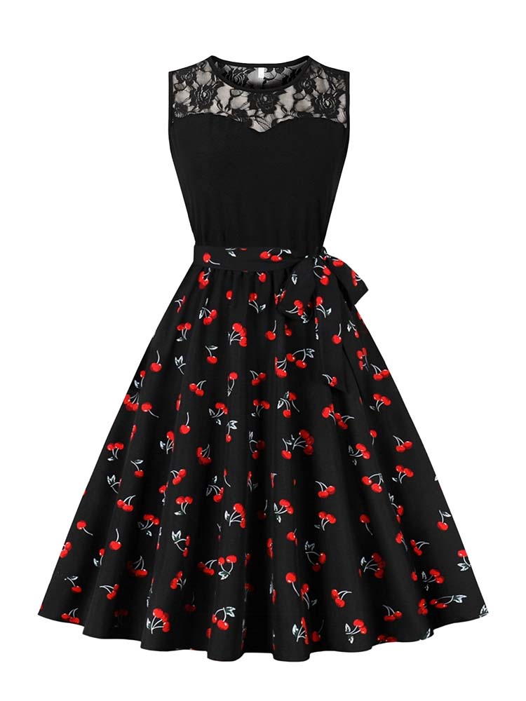 Elegant High เอวแขนกุดจีบ Midi - Women'S Fashion In The 50S บทวิจารณ์และราคา