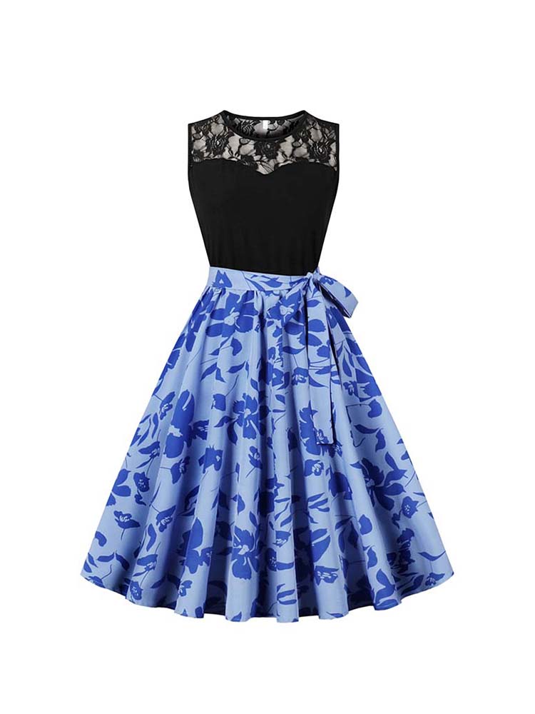 Elegant High เอวแขนกุดจีบ Midi - Women'S Fashion In The 50S บทวิจารณ์และราคา