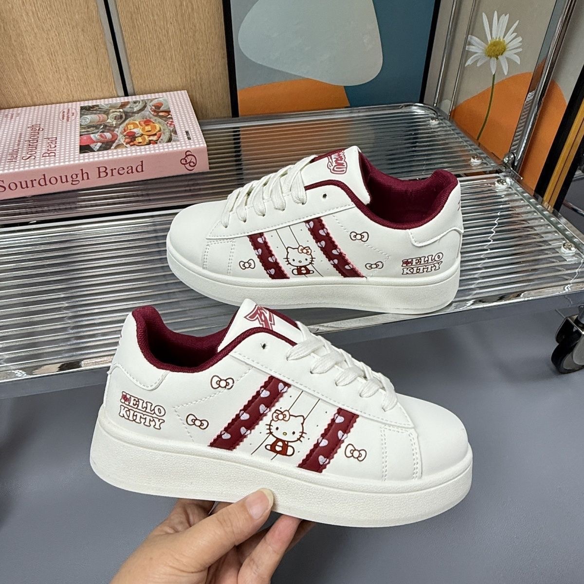 แฟชั่นเฮลโลคิตตี้รองเท้าลำลองร - Sneakers Fashion Women บทวิจารณ์และราคา