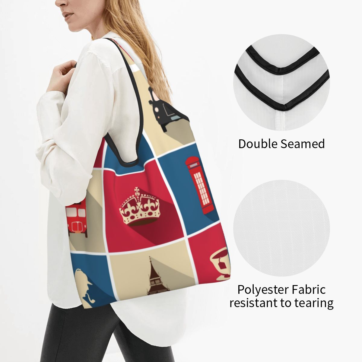 กระเป๋าสะพายไหล่ซื้อของชำลายธง - Women Fashion Uk บทวิจารณ์และราคา
