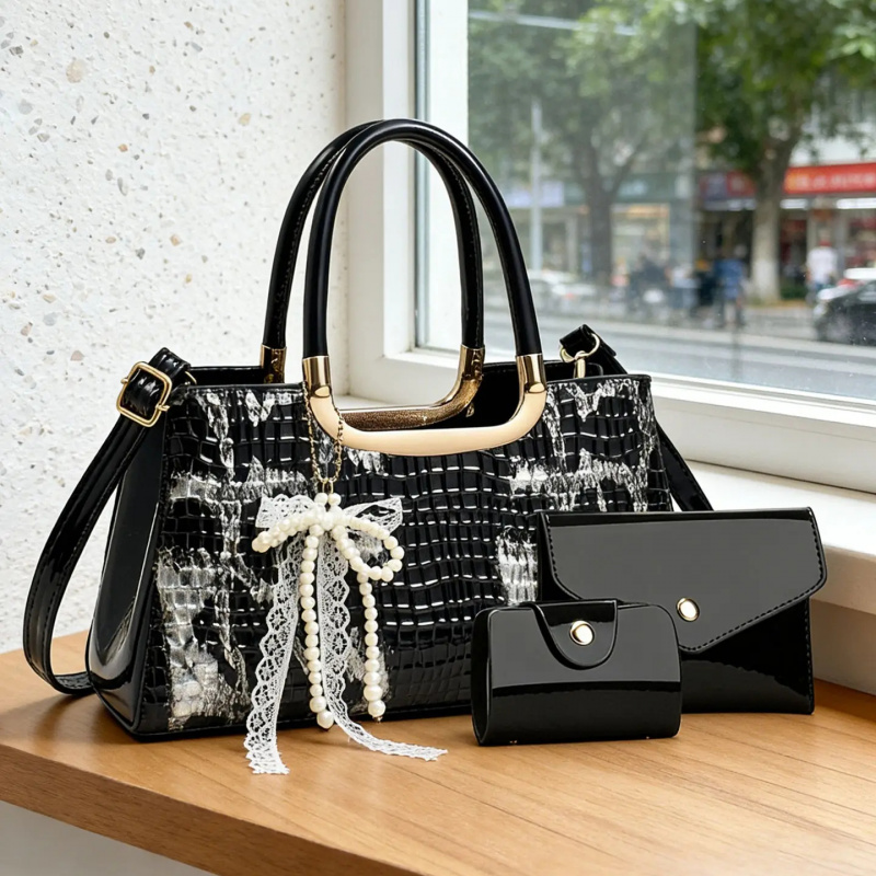 ชุดกระเป๋าถือสตรี ลายหนังจระเข - Crossbody Bag Women บทวิจารณ์และราคา