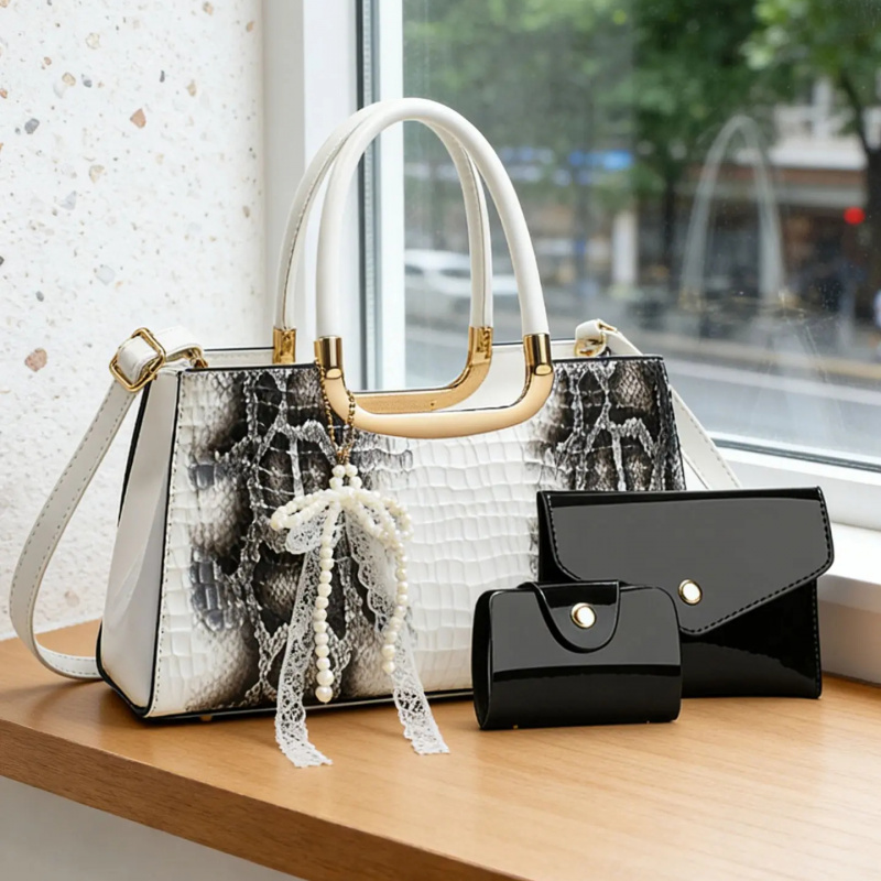 ชุดกระเป๋าถือสตรี ลายหนังจระเข - Crossbody Bag Women บทวิจารณ์และราคา
