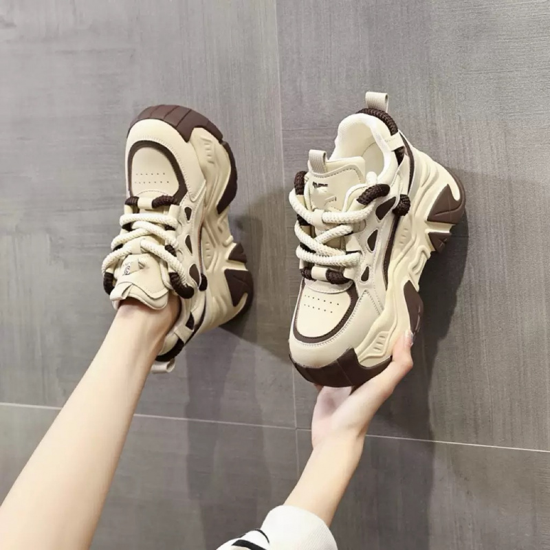 รองเท้าหนังเสริมส้นสำหรับผู้หญ - Sneakers Fashion Women บทวิจารณ์และราคา