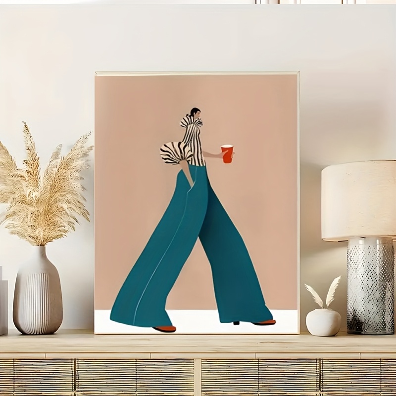 แฟชั่นกางเกงสีฟ้าผู้หญิงโปสเตอ - Fashion Women Picture บทวิจารณ์และราคา