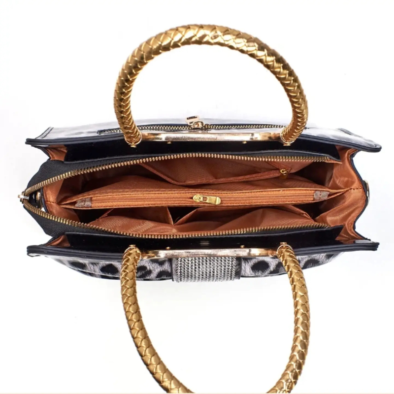 กระเป๋าผู้หญิงลายเสือดาวผูกโบว - Crossbody Bag Women บทวิจารณ์และราคา